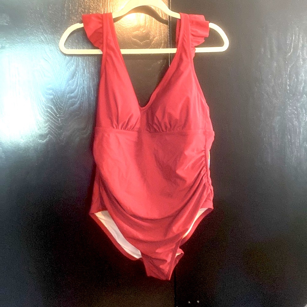 Kona Sol One Piece Swimsuit Padded Ruffled Swimwear - Picture 1 of 5